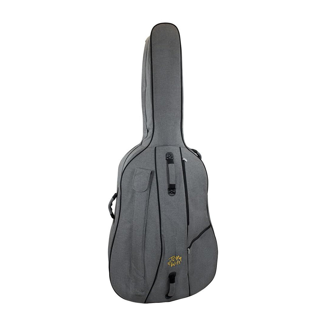 46BS34-315 - Double bass gig bag 3/4 size Grey with red interior / A1