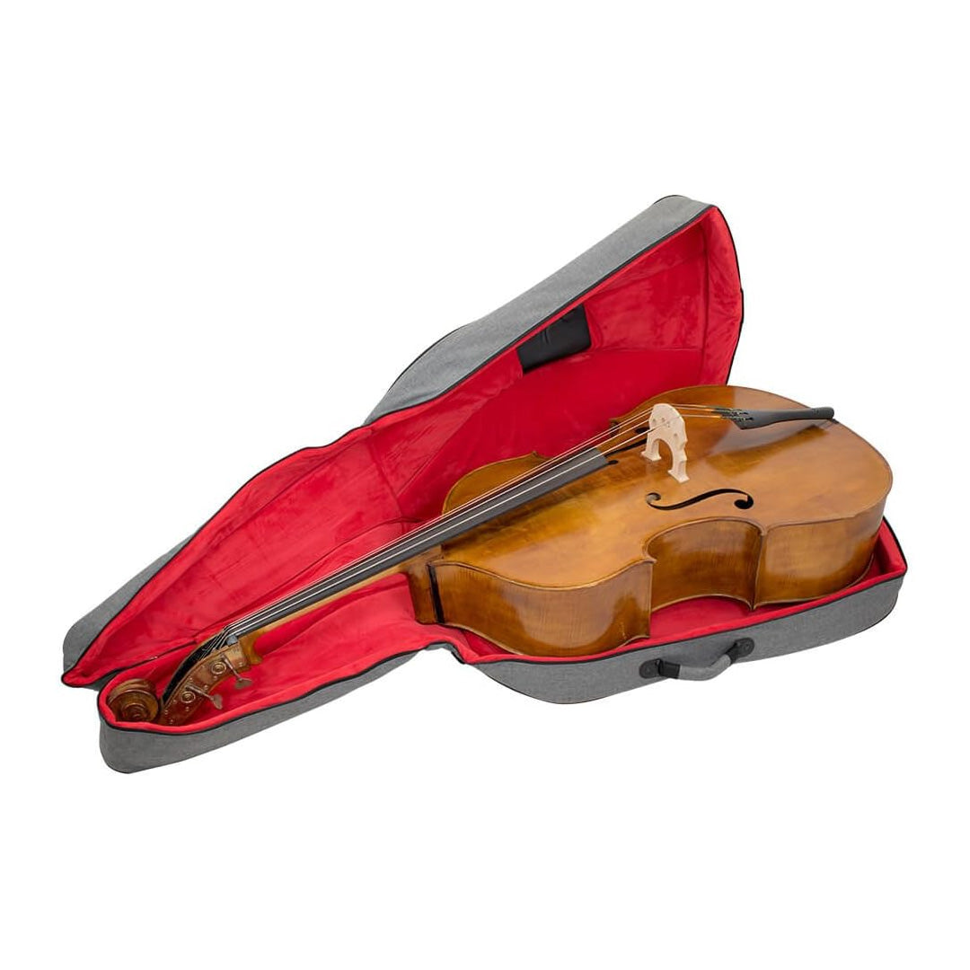 46BS34-315 - Double bass gig bag 3/4 size Grey with red interior / A1